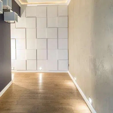 DOMINO 3D Wall Panel ARSTYL® in a chic hallway, offering a clean, geometric touch to the space | DecorMania UK
